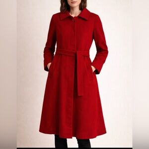Pendleton Ruby Virgin Wool Belted Coat Long Classic Winter USA Women 10 Vintage